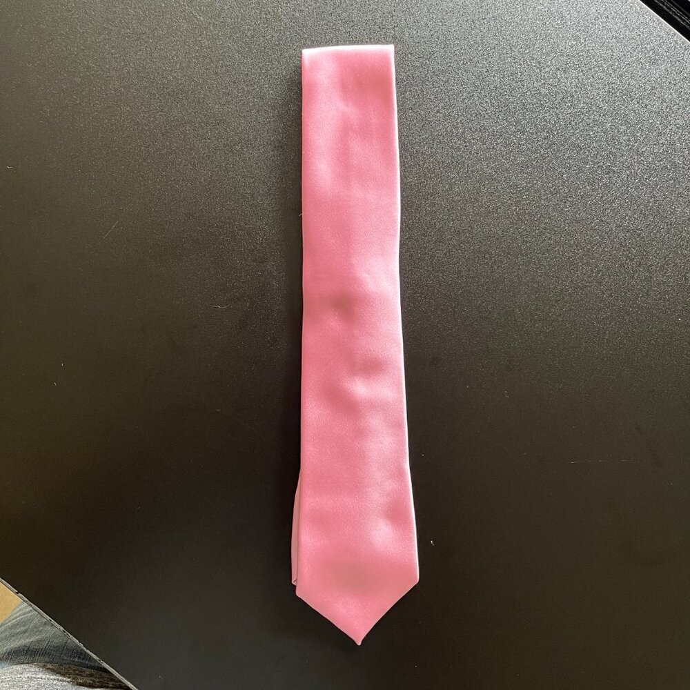 Perry Ellis Portfolio Solid Pink Tie - 100% Polyester, Elegant & Stylish